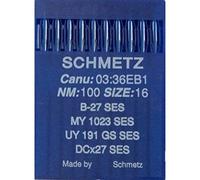 Schmetz Industrial Sewing Machine Needles: B-27 SES Overlocker Ball Point (Jersey), Packet of 10, Size: 100/16 (Single Packet) - Buy 2 GET 3rd Free! + Needle Threader