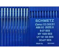 Schmetz Industrial Sewing Machine Needles: B-27 SES Overlocker Ball Point (Jersey), Packet of 10, Size: 60/8 (Single Packet) - Buy 2 GET 3rd Free! + Needle Threader