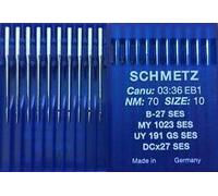 Schmetz Industrial Sewing Machine Needles: B-27 SES Overlocker Ball Point (Jersey), Packet of 10, Size: 70/10 (Single Packet) Buy 2 GET 3rd Free! + Needle Threader