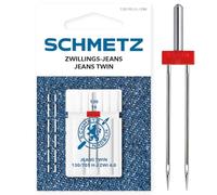 SCHMETZ Sewing Machine Needle | 1 Jeans Twin Needle 4.0/100 | System 130/705 H-J ZWI NE 4.0 | Can be Used on All Household Sewing Machines with Zigzag Function
