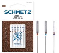 SCHMETZ Domestic Sewing Machine Needles | 5 Leather Needles | 130/705 H LL | Needle Size 2x80/12, 2x90/14 and 1x 100/16 | Suitable for Sewing Leather