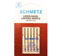 Schmetz Leather Sewing Machine Needles Assortment (Flat Piston) 130/705 H-LL, Thickness 80/12, 90/14, 100/16