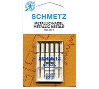 Schmetz Metallic (Metafil) Sewing Machine Needles, Thickness Size 80/12 (Flat Shank, 130/705, 130 MET)