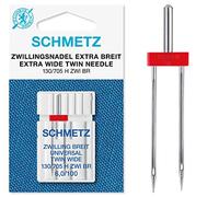 Schmetz Sewing Machine Needles - Twin (Wide) - Size: 6.0/100 (Single Packet)