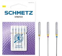 SCHMETZ Domestic Sewing Machine Needles | 5 Stretch Needles | 130/705 H-S | Needle Size 2x65/9, 2x75/11 and 1x90/14 | Suitable for Working with Elastic Fabrics