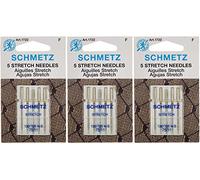 Schmetz Stretch Sewing Machine Needles, Size 75/11, 5 per Pack, 3 Packs (130/705 H-S / 1722)