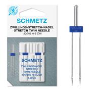 Schmetz Stretch Twin Sewing Machine Needle, Pack of 2 - Size 4.0/75