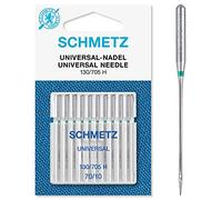 Schmetz Universal (Regular/Standard) Sewing Machine Needles, Pack of 10, Size 70/10, Single Packet, Includes Large Schmetz Needle Threader