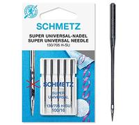 SCHMETZ Sewing Machine Needles | 5 Black Super Universal Needles | Needle Thickness 100/16 | 130/705 H-SU | Machine Needle with Special Non-Stick Coating