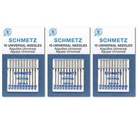 SCHMETZ Universal Sewing Machine Needles, Three 10-Pack Assortment, 30 Needles, 70/10, 80/12, 90/14, 100/16