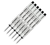 Schmidt Black Ink Fine Rollerball Refill Pen, Capless System, P8126, 6-Pack, 0.6 mm Tip, Made in Germany