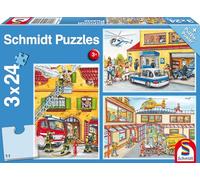 Schmidt Fire Brigade and Police Jigsaw Puzzle Set (3 x 24-Piece)