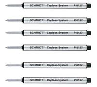 Schmidt: Medium Capless P8127 Rollerball Refill, Blue Ink, Pack of 6.