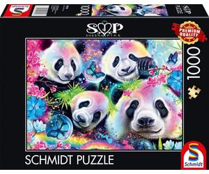 Schmidt Neon Rainbow Pandas 1000 piece fantasy jigsaw puzzle