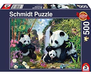 Schmidt | Panda Family at the Waterfall (500 Pieces) | Jigsaw Puzzle | Ages 12+, única