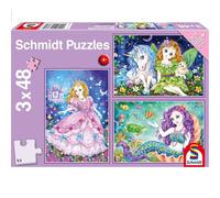 Schmidt Princess, Fairy, Mermaid Puzzle 3x48pcs