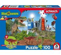 Schmidt | Schleich: Dinosaurs from Prehistoric Times (100 Pieces) With Dinosaur Toy | Jigsaw Puzzle | Ages 6+ | 1+ Players
