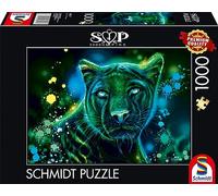 Schmidt, Sheena Pike: Neon Blue Green Panther (1,000 Pieces), Jigsaw Puzzle, Ages 14+, 1+ Players