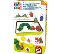 Schmidt Spiele 51237 Very Hungry Caterpillar Colourful Fruit Collecting Travel Game in Metal Tin