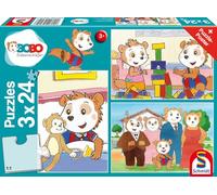 Schmidt Spiele 56414 Bobo Dormouse Friends and Family Children's Puzzle 3 x 24 Pieces Multi-Coloured