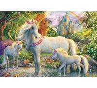 Schmidt Spiele 56540 Unicorn Mare with Two Foals, 200 Pieces, Children's Puzzle Made of Grass Cardboard, Multi-Coloured