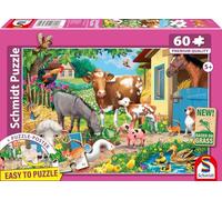 Schmidt Spiele Children's Puzzle 56574 Farm Animals – 60 Pieces – Grass Cardboard