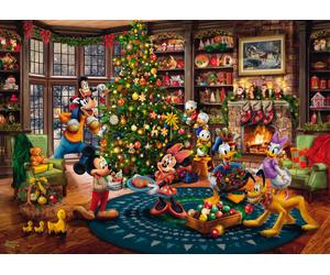 Schmidt Spiele 58047 Disney, Mickey & Minnie Trimming The Tree, Thomas Kinkade,