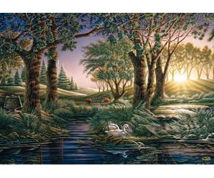 Schmidt Spiele 58546 Morning Magic at the Pond, Terry Redlin, 1000 Piece Puzzle