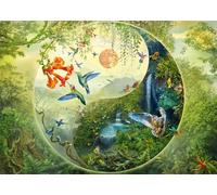 Schmidt Spiele 58595 Yin & Yang, In the Forest of Hummingbirds, Silvia Christoph, 1000 Piece Puzzle