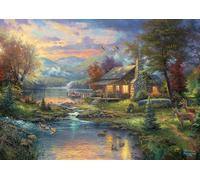 Schmidt Spiele 59691 Thomas Kinkade, Nature' Paradise, 500 Pieces Puzzle in a Nostalgia Tin, Multi-Coloured