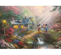 Schmidt Spiele 59928 Thomas Kinkade, Disney, Mickey & Minnie in Hawaii, 500 Pieces Puzzle in a Nostalgia Tin, Colourful