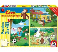 Schmidt Spiele 56433 Coco the Curious Monkey, My Friend, 3 x 48 Pieces, Children's Puzzle, Colourful