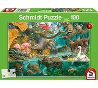 Schmidt Spiele Puzzle 56306 Animal Families on the Shore 100 Pieces Children's Puzzle Multi-Coloured