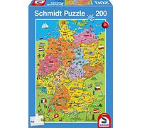 Schmidt Spiele SCH56312 Map of Germany with Pictures, 200 Pieces Children's Puzzle, Multicoloured