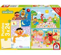 Schmidt Spiele Sesame Street 56457 Children's Puzzle, 3 x 24 Pieces, Normal