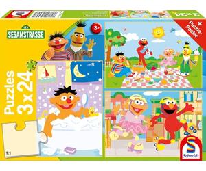 Schmidt Spiele Sesame Street 56457 Children's Puzzle, 3 x 24 Pieces, Normal