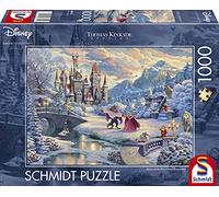 Schmidt Spiele | Thomas Kinkade: Disney Beauty & the Beast Winter Enchantment 2021 edition (1000pc) | Puzzle | Ages 12+