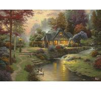 Schmidt Spiele | Thomas Kinkade: Stillwater Cottage (1000pc) | Puzzle | Ages 12+, 2. Scenic Settings