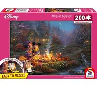 Schmidt | Thomas Kinkade: Disney Mickey & Minnie Sweetheart Campfire (200 Pieces) | Jigsaw Puzzle | Ages 8+ | 1+ Players