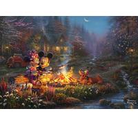 Schmidt | Thomas Kinkade: Disney Mickey & Minnie Sweetheart Campfire (200 Pieces) | Jigsaw Puzzle | Ages 8+ | 1+ Players