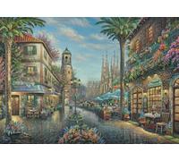 Schmidt Jigsaw Puzzle Spanish Street Café (Thomas Kinkade) - 1000 Pieces, Ages 14+