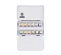 Schmincke Watercolor Compact Box AKADEMIE AQUARELL - 12 x 1/2 pans, metal box, lightfast colors