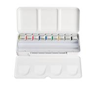 Schmincke - AKADEMIE® Watercolour paint box, plastic set, basic assortment 9 x 1/2 cups, 75 790 097, metal box, highly lightfast shades, fine artists' watercolours
