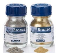 Schmincke - Aqua-Bronze, rich gold, 20 ml, 15 811 032, shiny metallic effects on gouache and watercolour paintings, paper, cardboard, painting board, canvas