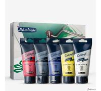 Schmincke - College® Linol, Linoleum Printing Set with 5 x 75 ml Tubes, 84 001 097, Artist's Linoleum Printing Inks in Study Quality, Low-Odour Linoleum Printing Ink, Even Print