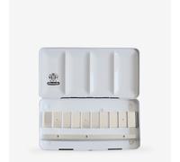 Schmincke - HORADAM AQUARELL empty box for 10 x 15 ml tubes, 74 910 097, black metal box with mixing palette, for individual filling with 10 HORADAM tube colours