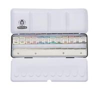 Schmincke - HORADAM AQUARELL paint box with 12 finest watercolours, 74412097, metal box, painting set, 12 x 1/2 cells, space for 12 additional 1/2 cells