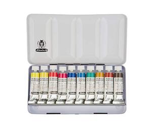 Schmincke - HORADAM® AQUARELL colour box, 10 x 15 ml tubes, basic assortment, 74510097, metal box, painting set, finest premium watercolours
