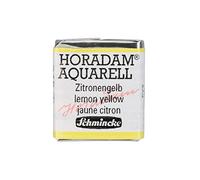 Schmincke - HORADAM® AQUARELL - Finest Artists' Watercolour Paints, 215 Lemon Yellow, 14 215 044, 1/2 pan
