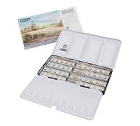 Schmincke - HORADAM® AQUARELL, Super Granulation Set complete assortment, 40 x half pans, 74 440 097, metal box, very strong granulating colours, finest super granulating watercolours